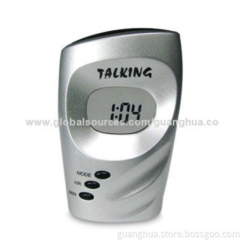 Shenzhen Latest Digital Talking Alarm Desk Clock with LCD Display, Daily Alarm Can be Set